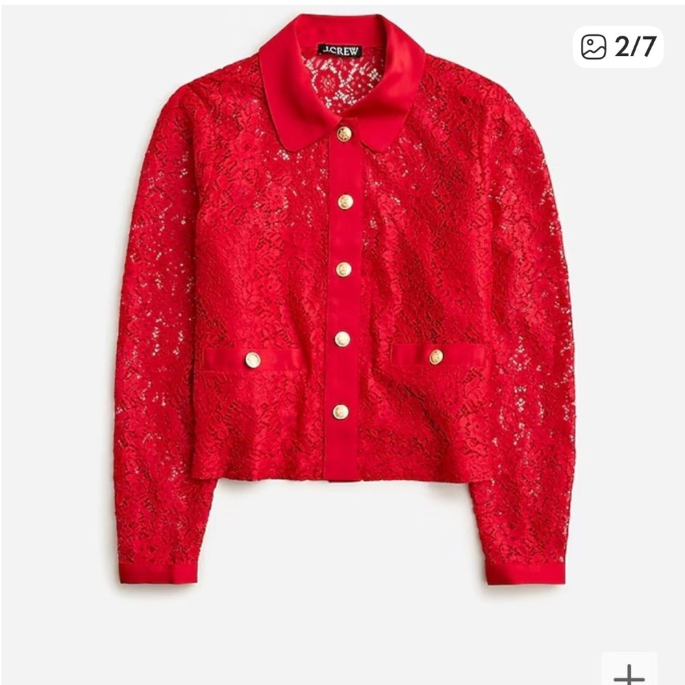 NWT red lace blouse
